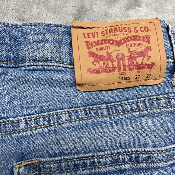 Levi's 502 Jeans Youth Boys Size 14 Regular Blue Taper Denim 27X27 Light Wash - Picture 4 of 8